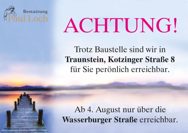 Baustellenhinweis Sommer 2025